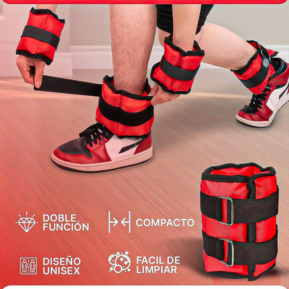 Pesas Para Tobillos Set Pesas Tobillo 2kg Pesas Tobilleras Rojo