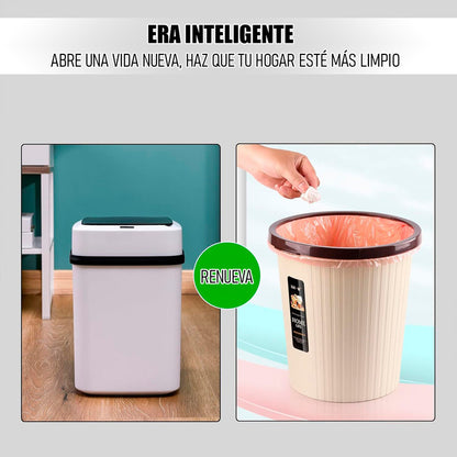 Basurero Con Sensor Basurero Automatico Papelera Inteligente Blanco
