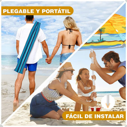 Quitasol Grande Sombrilla De Playa Verano Paraguas 150 Cm