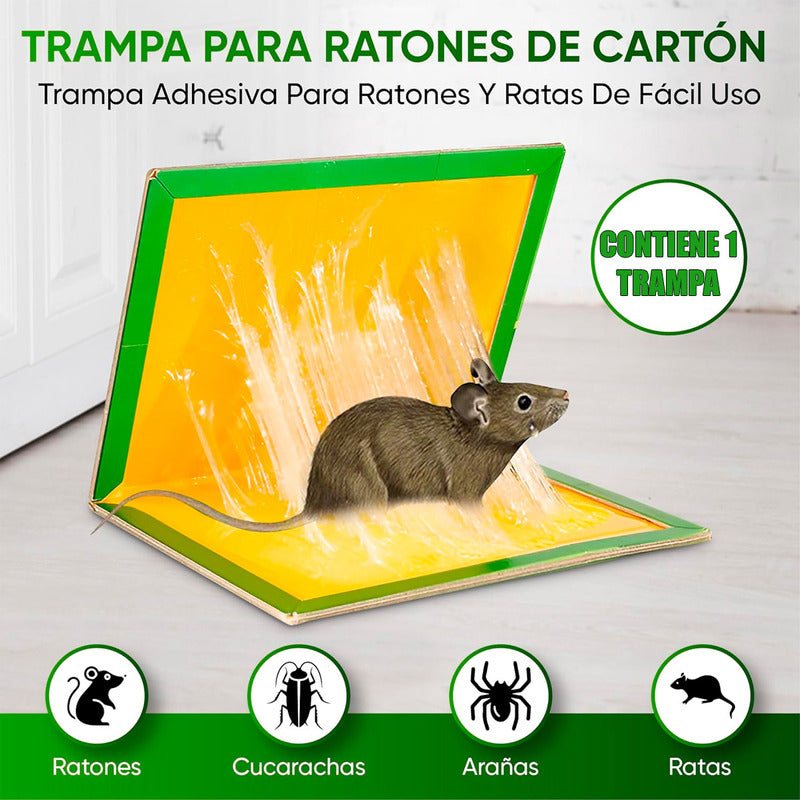 Pack X5 Trampa Ratones Pegajosa Desratizacion Control Rata