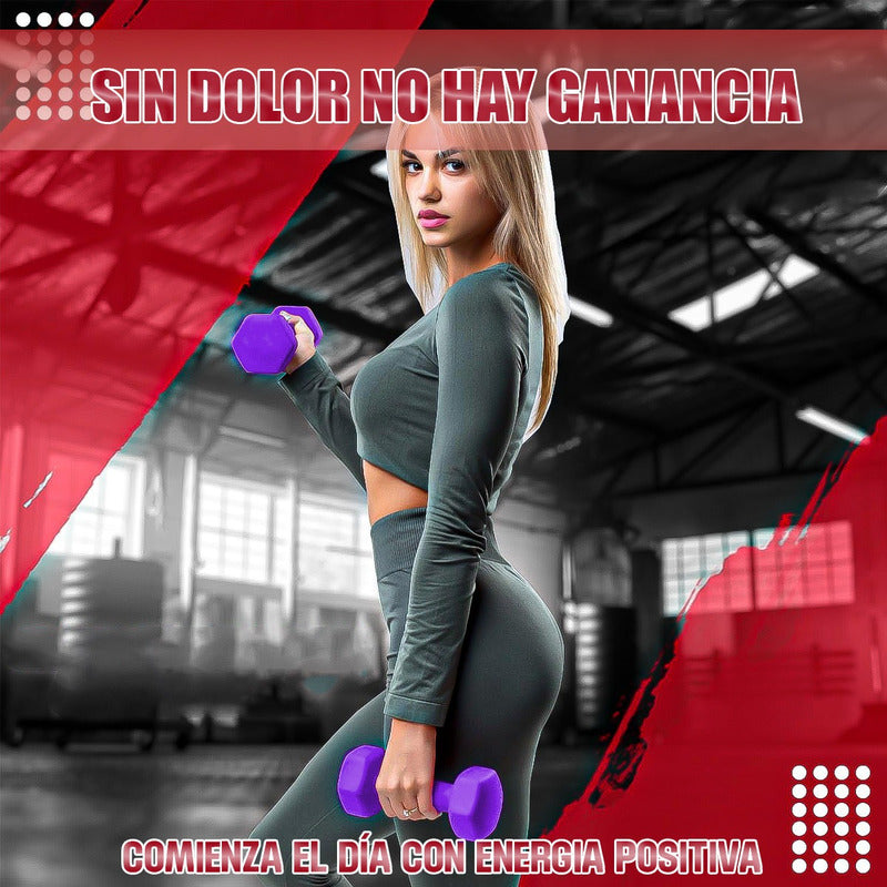 Mancuerna Hexagonal 1 Kg Set Mancuernas Pesa Hexagonal 1 Kg Azul