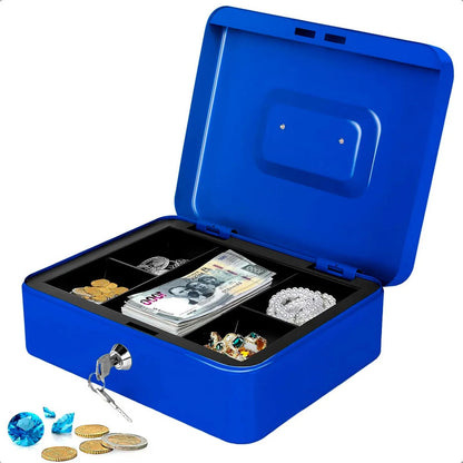 Cajas Fuertes Caja De Seguridad Caja De Dinero Metalica Llave Caja De Seguridad Llaves Multiuso Tiendas Caja Fuerte Metalica Impermeable Asa Antideslizante Azul Arcashopping