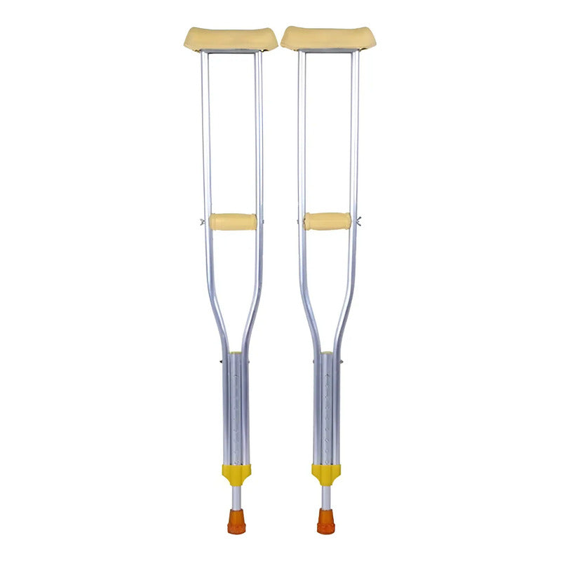 Muletas Adulto Okshop Aluminio Ajustable Talla M Beige Pack 2 Resiste 120 Kg