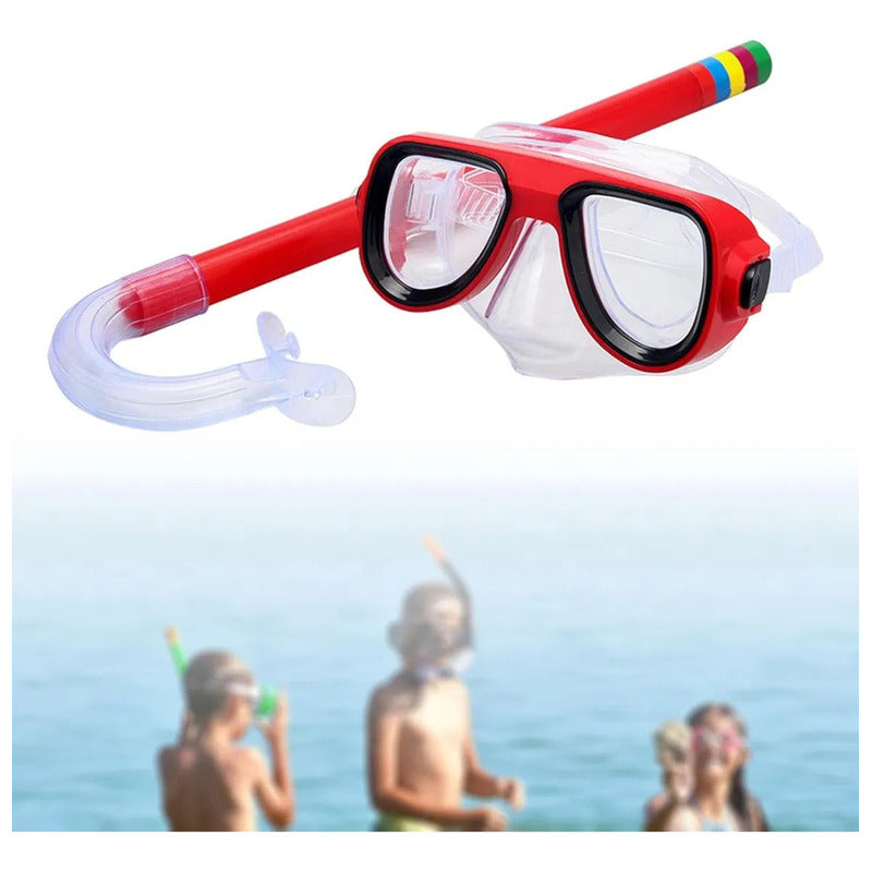 Máscara Snorkel Niños Okshop Ajustable Pvc Amarillo Línea Buceo
