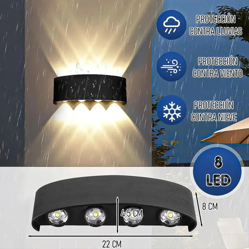 Aplique De Pared Lampara De Muro 8w Luces Pared Aplique Muro Luz Cálida Okshop Lámpara De Pared De Aluminio Luces De... Negro