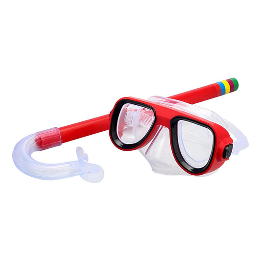 Máscara Snorkel Infantil Okshop Ajustable Pvc Rojo Playa Niños