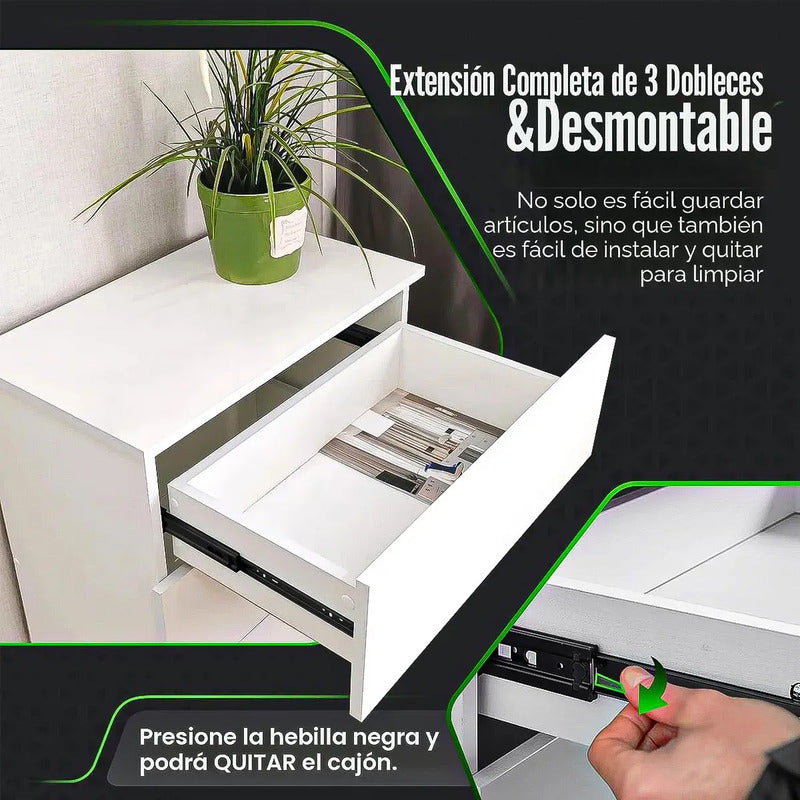 Corredera Telescópica Para Cajones Okshop De Metal Negro 35 Cm