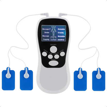 Electroestimulador Muscular Electrofisico Tens 4 Electrodos Blanco