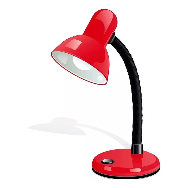 Lámpara Escritorio Metal Flexible E27 Led/incandescente Pack 2 Blanco Okshop