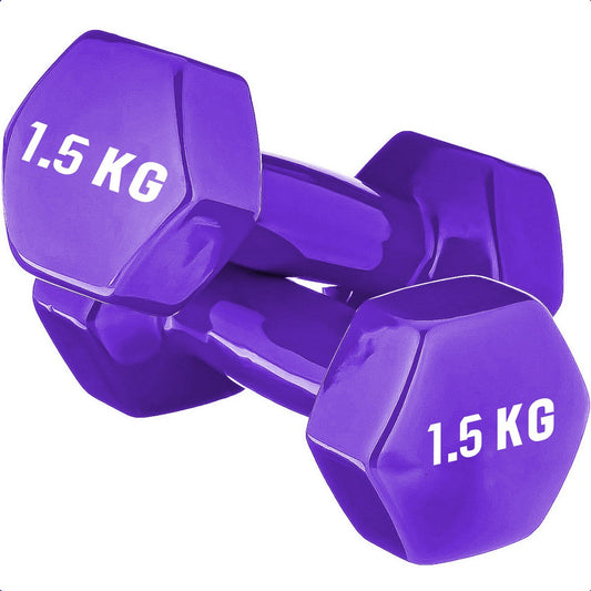 Mancuerna Hexagonal 1.5 Kg Set Mancuernas Pesa Hexagonal Morado