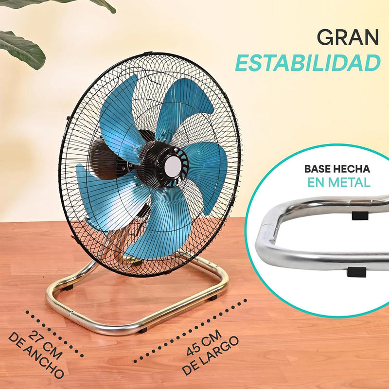 Ventiladores Metalicos Ventilador Pedestal Ventilador Indoor 50 Cm 50 Hz Negro Azul Metálica 5