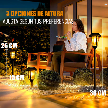Lámpara Solar Okshop Colgante Estaca Led Jardín Exterior Ip65 Sensor Movimiento Negro