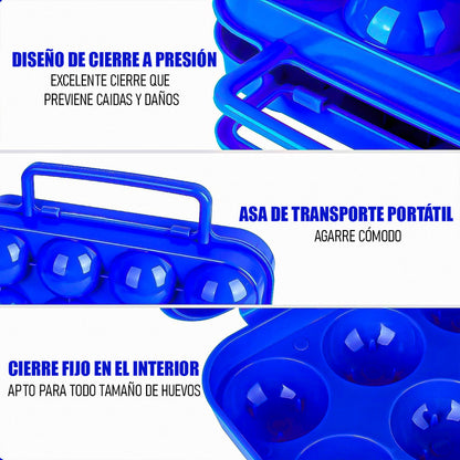 Pack 2 Organizador Huevos Dispensador Huevo Porta 12 Huevos Azul