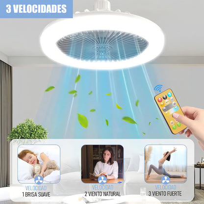 Lámpara Colgante Arcashopping Ventilador Led Con Control Remoto Para Techo Dorado