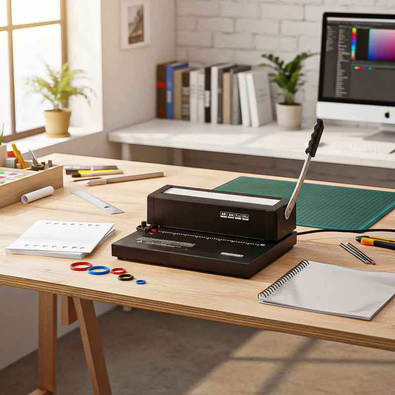 Anilladora Espirales Anilladora Perforadora Encuadernadora Negro