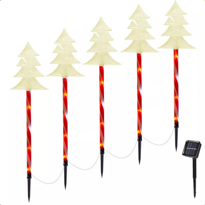 Pack X5 Luces Navidad Exterior Solares Arbol/cálida Estacas Navideñas Led 2,6 M Okshop Luces Navidenas Solares Arbol/cálida Luces Navideñas Estacas Solares Luces Navidad Solar