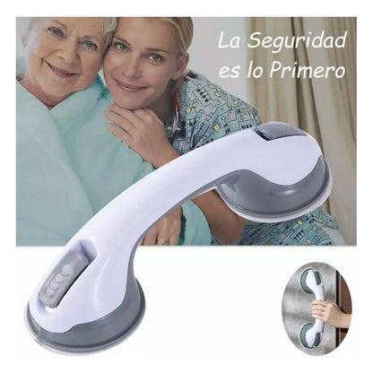 Barra De Seguridad Para Ducha Y Baño Okshop Abatible Con Ventosas Antideslizante Blanco Blanco/gris
