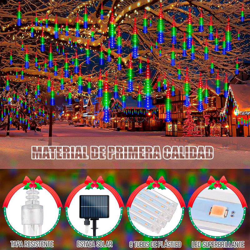 Luces Navidad Solares Luces Lluvia Meteoritos Guirnalda Luce Multicolor