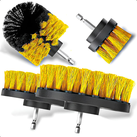 Cepillos De Taladro Multiusos Set 4 Cepillos De Limpieza Amarillo