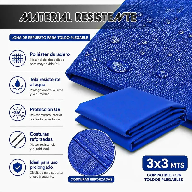 Toldo Azul Impermeable 3x3 Lona Techo Toldo Repuesto Techo Azul Okshop Lona Para Toldo 3x3 De Techo Toldo De Repuesto Cubierta Superior Para Acampar Gazebo Para Exteriores Toldo Exterior Impermeable