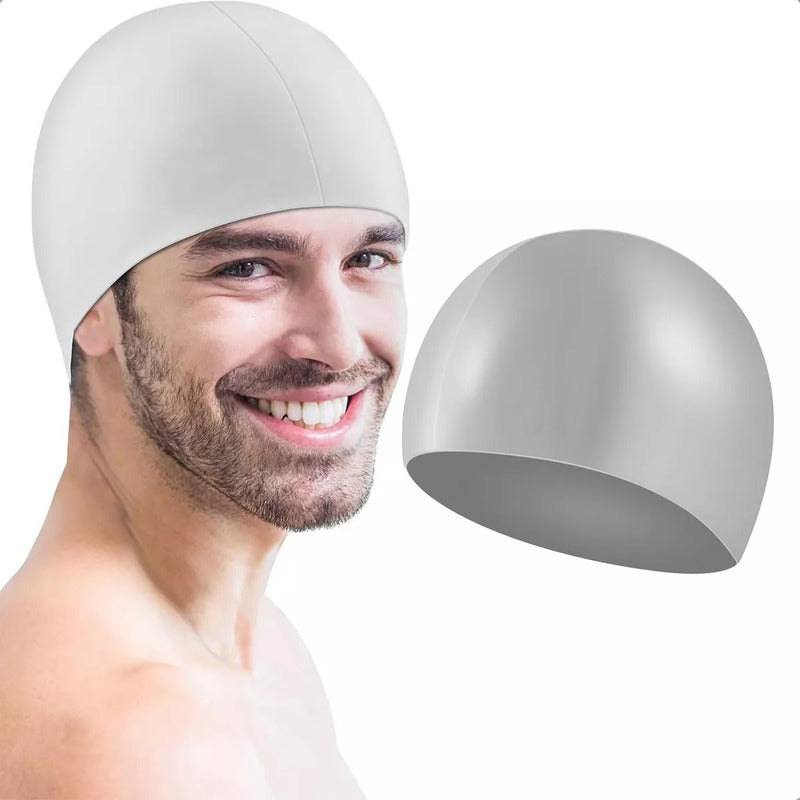 Gorro De Natación Silicona Gris Anticloro Okshop Adultos Tamaño Único Liso Talle Único
