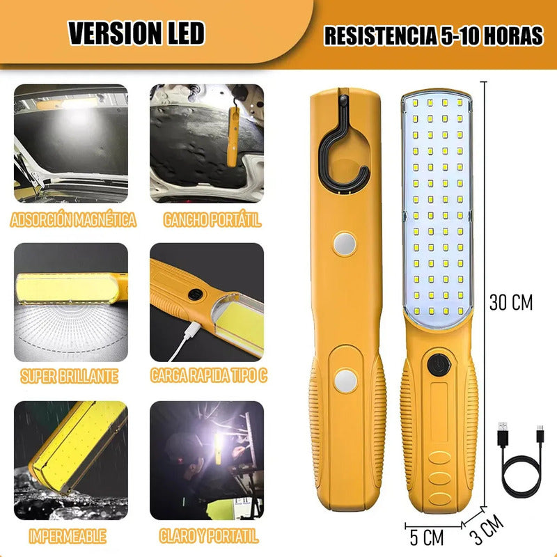 Pack X2 Luces Led Emergencia Recargables Okshop Verde Imán Usb Carga Rápida