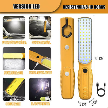 Pack X2 Luces Led Emergencia Recargables Okshop Verde Imán Usb Carga Rápida