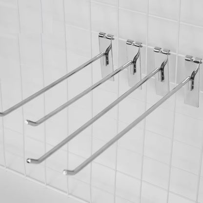 Pack X10 Ganchos Exhibidores Gancheras Panel Ranurado 20 Cm Metal