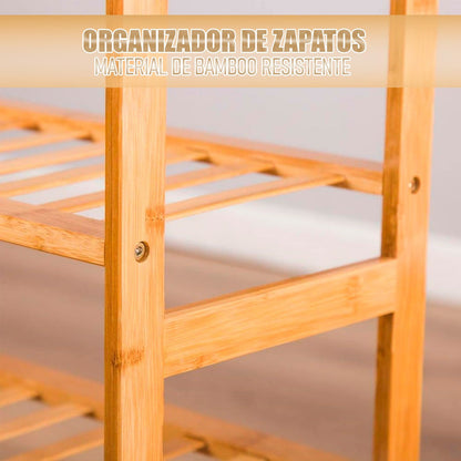 Organizador De Zapatos Zapatero De Madera De Bambú Zapatero Bambú
