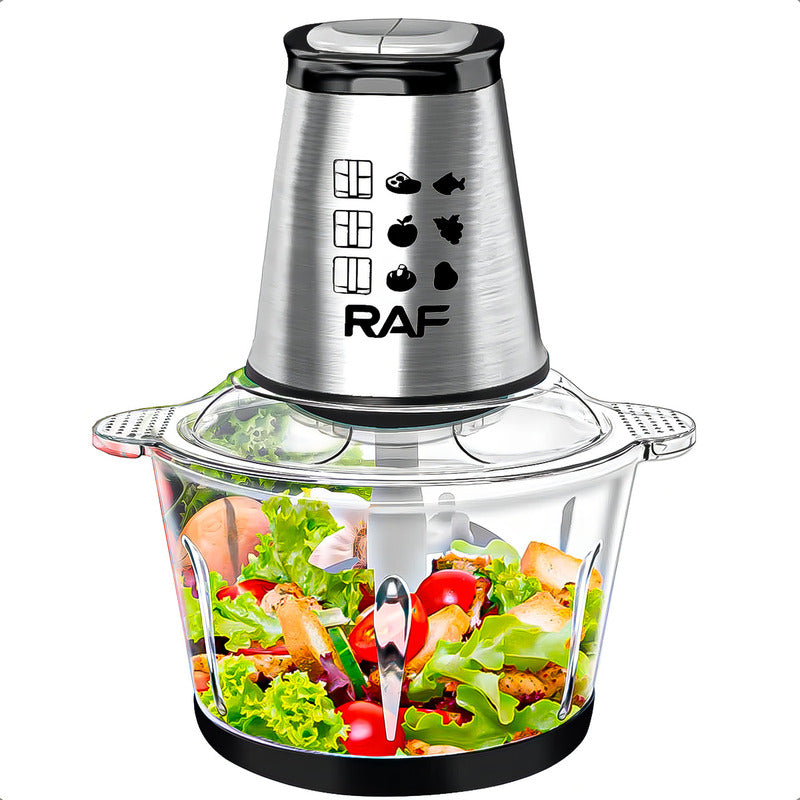 Procesadora Alimentos 2rl 800w Vidrio 2l Picadora Carne Acero Negro