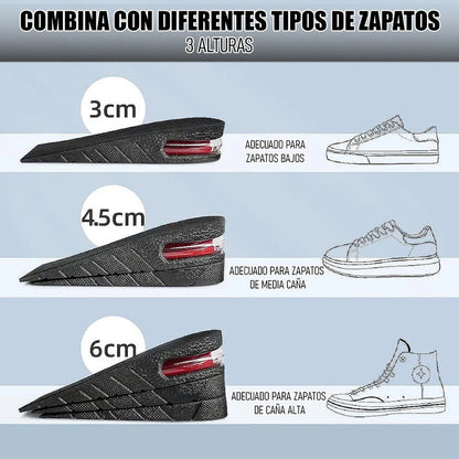 Plantillas Okshop Aumento Estatura 3-6cm Recortables Unisex Con Aire Unico Negro