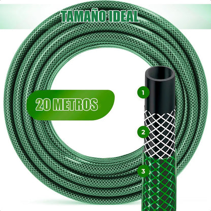 Manguera Jardin Mangueras Jardin Reforzadas Mangueras 30m Manguera Jardin 30 Metros Pvc Resistente Uv Manguera Reforzada Resistente Abrasión Multiusos Para Riego De Jardines Okshop