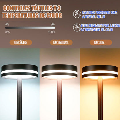 Lámpara Led Quincho Usb Wayu Portátil Recargable Magnética Negro Blanco