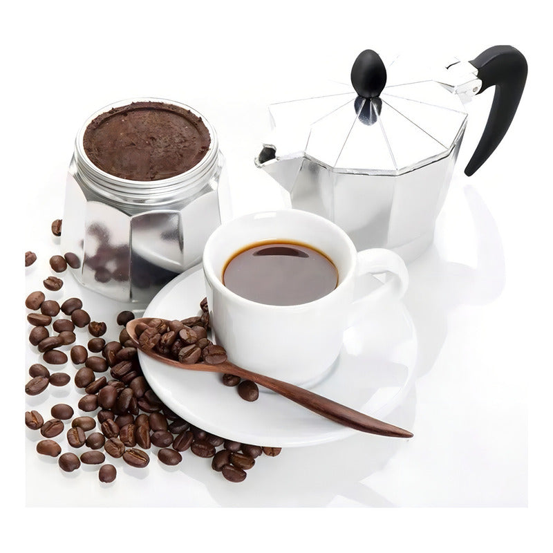 Cafetera Italiana Coffee ++ Aluminio 6 Tazas Gris Expreso Cocina