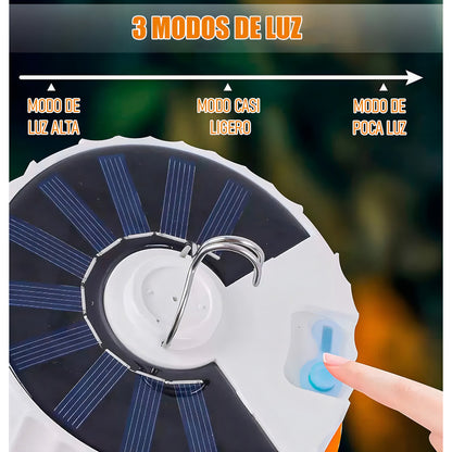 Lamparas Para Camping Lampara Solar Recargable Lampara Led Impermeable Lamparas Solares Para Camping Abs 3.7v Aire Libre Ip65 Lampara Camping Solar 150w 380lm Usb 3 Modos Luz Okshop