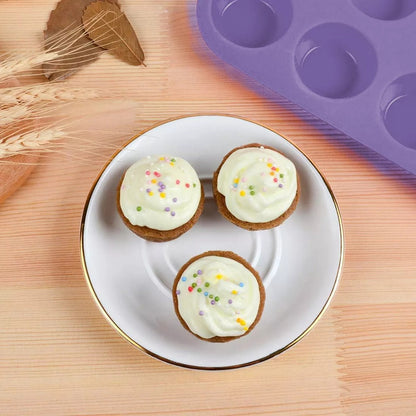Pack 2 Moldes De Silicona Para Cupcakes De 24 Ranuras Antiaherentes Rosa Pastel