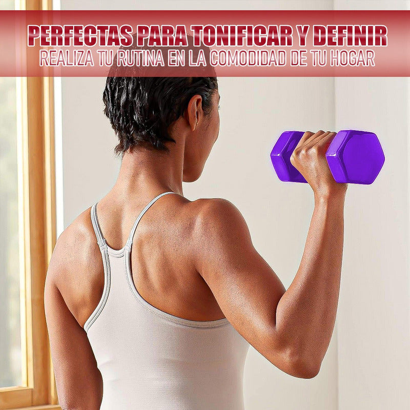 Mancuerna Hexagonal 2 Kg Set Mancuernas Pesa Hexagonal 2 Kg Rojo