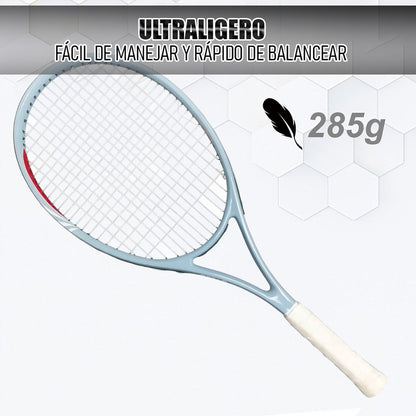Raqueta De Tenis Amateur Raqueta Para Adultos + Funda Azul Acero 0