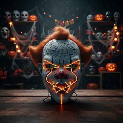 Mascara De Pennywise Con Luces Mascara De Payaso Halloween Amarillo Pennywise