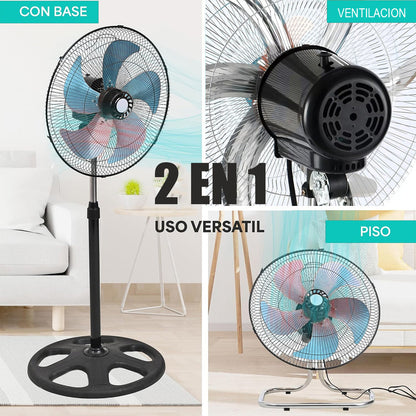 Ventiladores Metalicos Ventilador Pedestal Ventilador Indoor 50 Cm 50 Hz Negro Azul Metálica 5