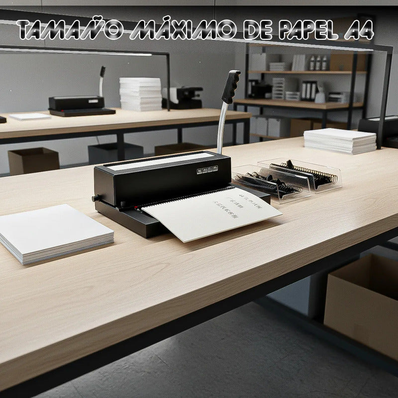 Anilladora Espirales Anilladora Perforadora Encuadernadora Negro
