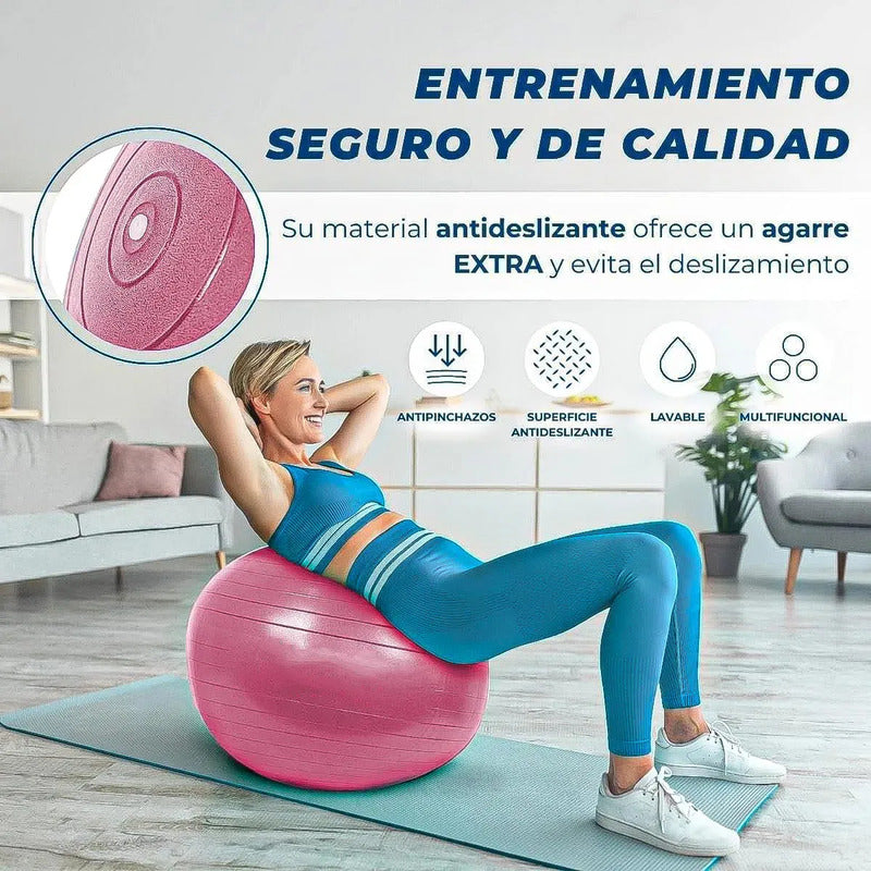 Pelota Yoga 55cm Balon Yoga Balon Pilates Pelota Ejercicios Okshop Pelota Yoga Gym Ball 55 Cm Con Inflador Entrenamiento... Fucsia