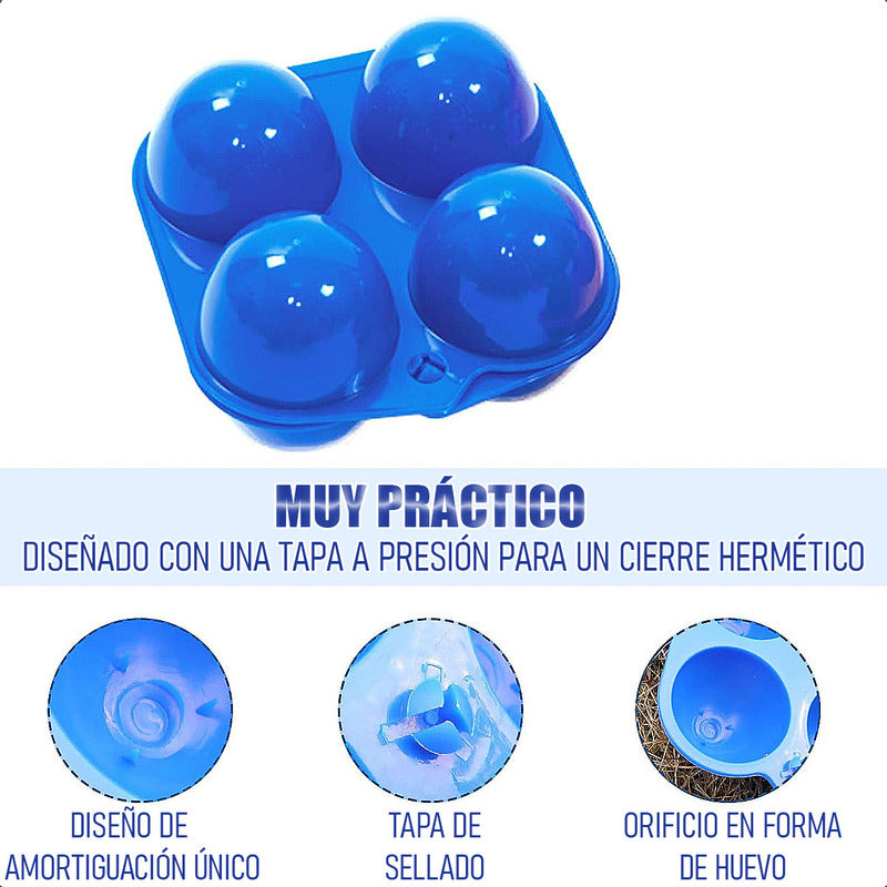 Pack 2 Organizador Huevos Dispensador De Huevos Porta Huevo Azul