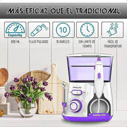 Irrigador Bucal Okshop V300 Eléctrico Con 5 Boquillas Y 800 Ml Morado