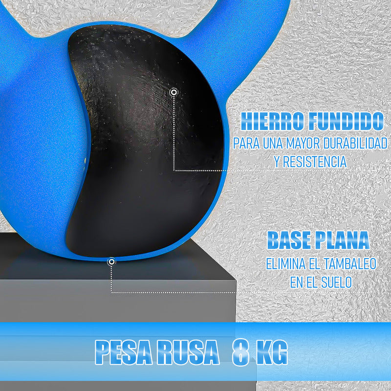 Pesa Rusa 8 Kg Pesas Kettlebell 8 Kg Pesa Rusa Crossfit Pesa Azul