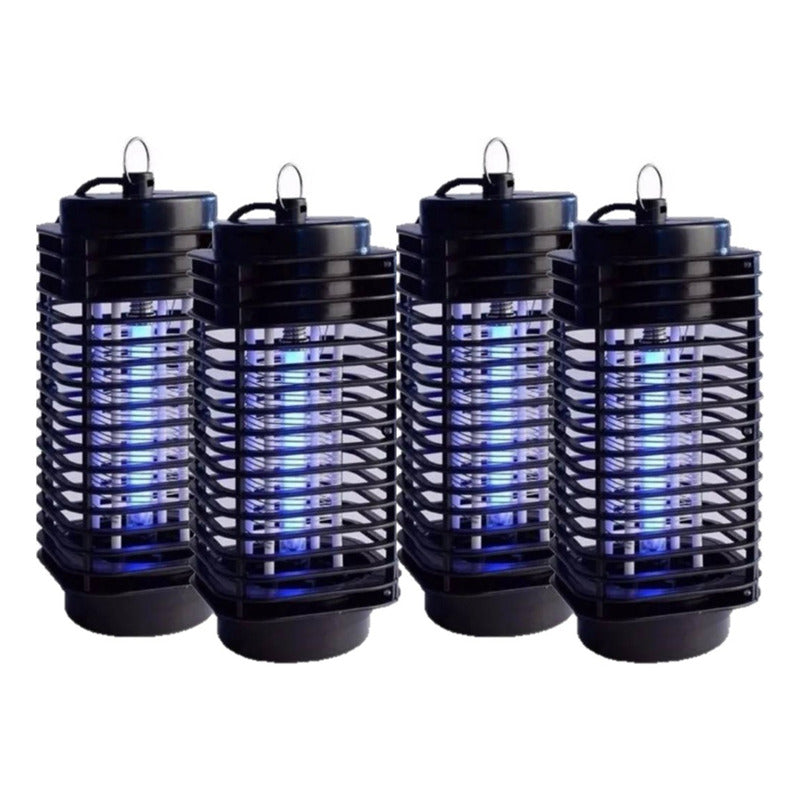 X4 Lampara Mata Insectos Mata Moscas Mosquito Colgante Luzuv Negro