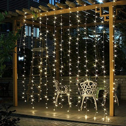 X2 Luces De Navidad Adorno Navideño Luz Forma Cascada 3mts