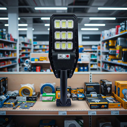 Foco Led Solar 100w Focos Exterior Con Sensor Solares Foco Negro Blanco Frío