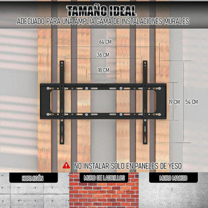 Pack 2 Soporte Tv 43 Soporte Smart Tv De 26 - 63 Pared Muro Soporte Tv Pared Okshop Tv 85 Pulgadas Ajuste Horizontal Soportes Fijos Instalacion Rapida Soporte Tv 50 Pulgadas Acero Laminado Negro