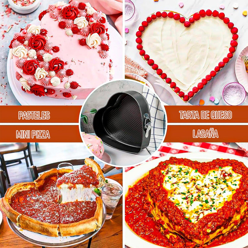 Moldes Reposteria Molde Desmontable Pack 4 Molde Corazon Gris